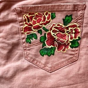 Hand painted pink Aeropostale rose pockets. Hi w